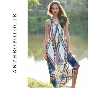 Anthropologie Maeve Pakpao Maxi Dress Aztec Boho Geometric Size 4